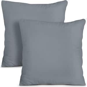 Pillow 18 in. x 18 in. Sunbrella 2-Piece Deep Seating Outdoor Loveseat Cushion Insert Grey