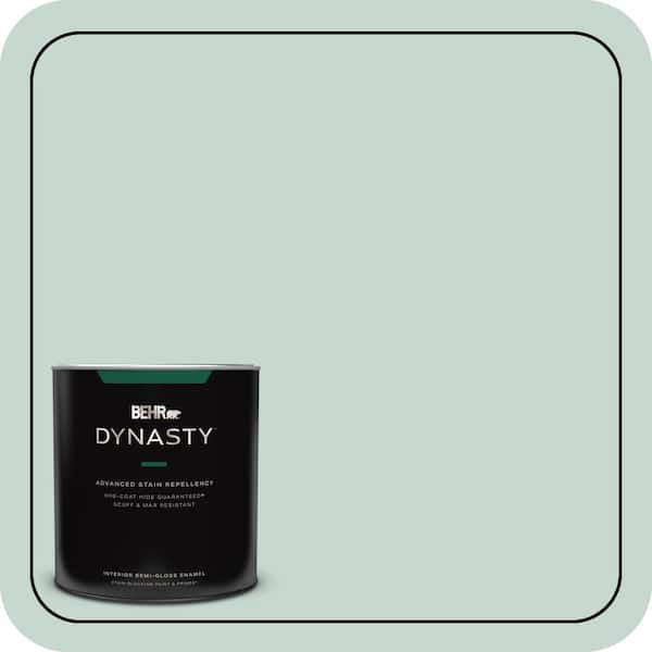 BEHR DYNASTY 1 qt. #480E-2 Tide Pools Semi-Gloss Enamel Interior Stain-Blocking Paint and Primer