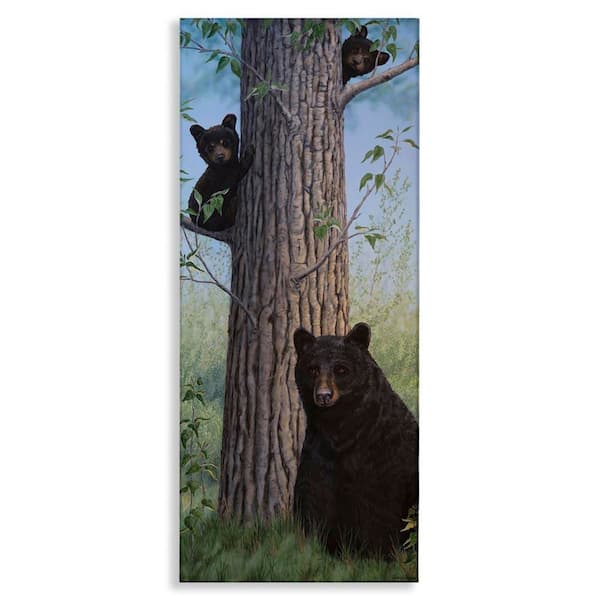 Stupell Industries Mama Bear and Cubs by Valerie Rogers Unframed Animal Graphic Art Print 24 in. x 10 in.