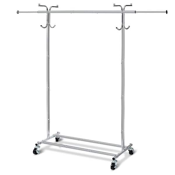 Unbranded Chrome Steel Adjustable Garment Clothes Rack 43 in. W x 62 in. H