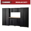 Husky 7-Piece Regular Duty Welded Steel Garage Storage System in Black GS10807-1DWO