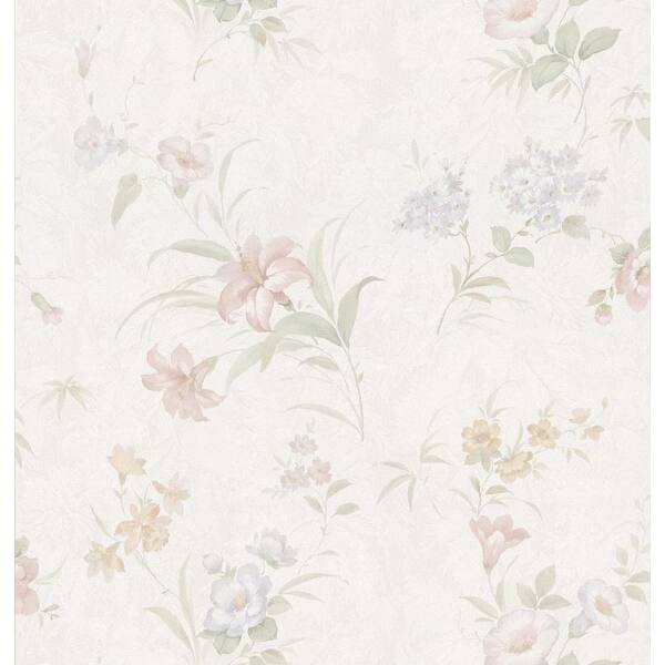 Brewster Lily Floral Vinyl Peelable Roll Wallpaper (Covers 56.38 sq. ft.)