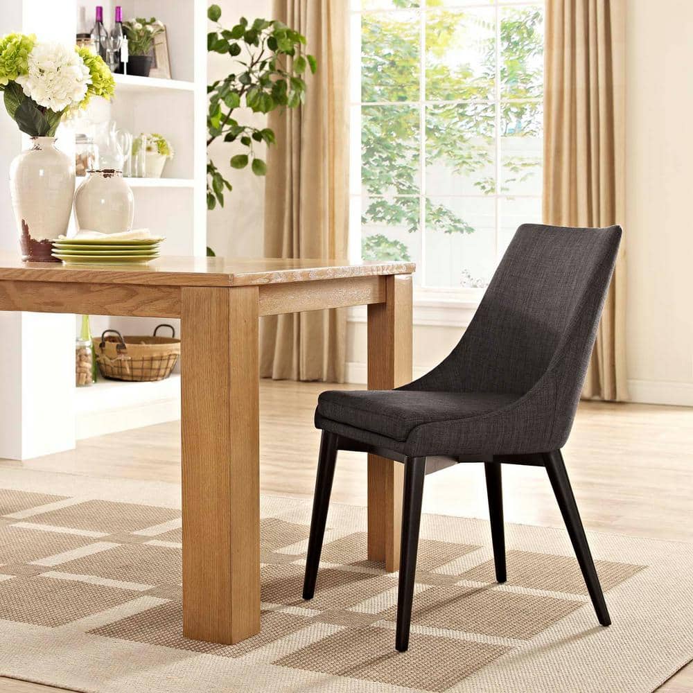 Sleek Viscount Brown Upholstered Side Chair with Tapered Legs