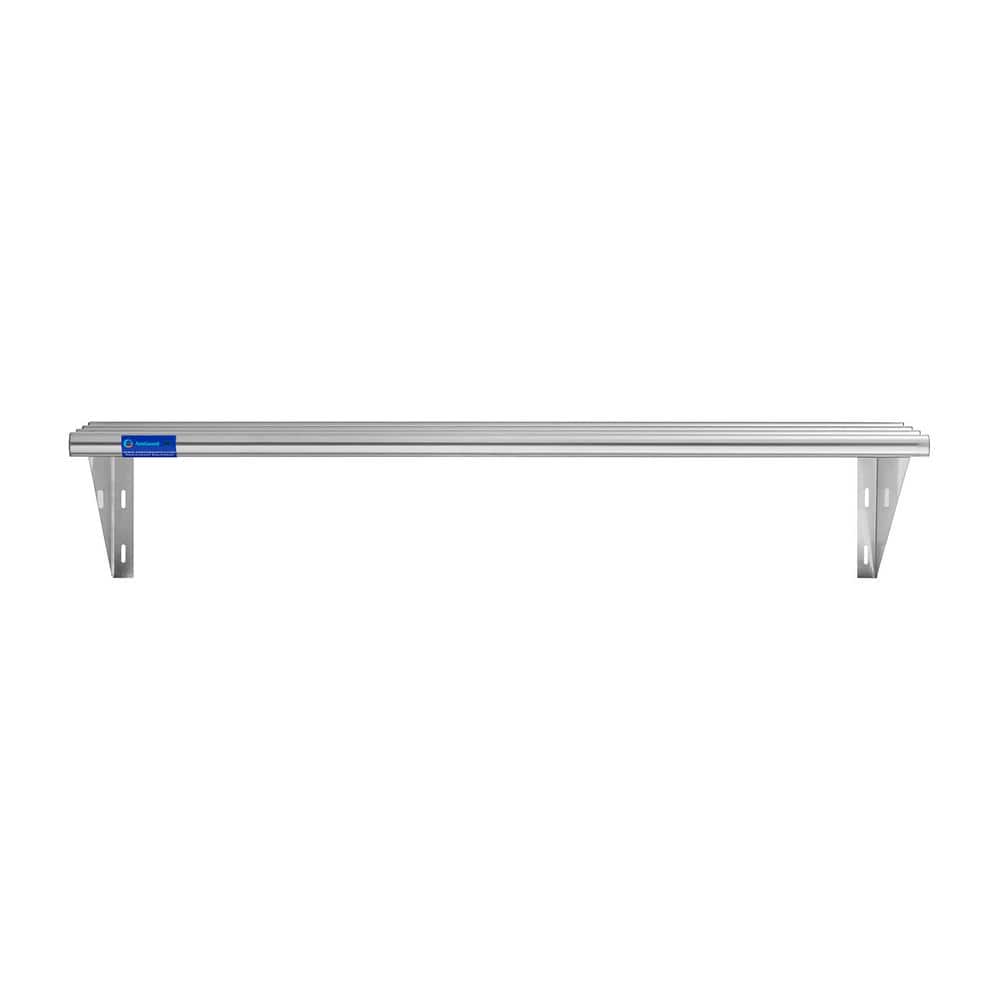 18in x 60in Stainless Steel Floating Wall Shelf with Brackets