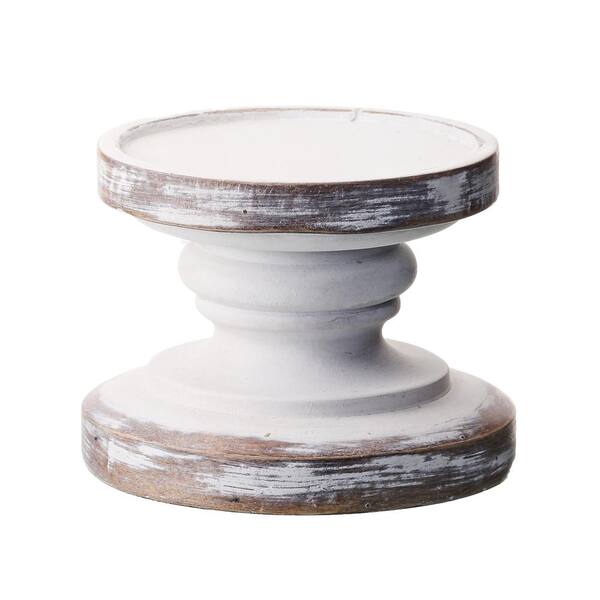 Regency International 3.5 in White Resin Candle Holder