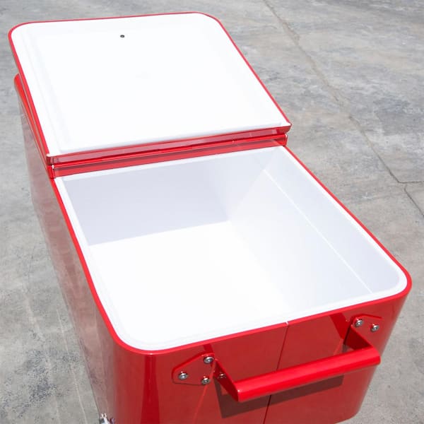 MADOG 80 Quart Rolling Ice Chest, Portable Bar Drink Cooler with