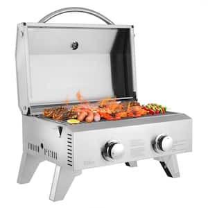 Costway 2-in-1 Portable Propane Grill 2 Burner Camping Gas Stove with  Removable Leg Black NP10678DK - The Home Depot