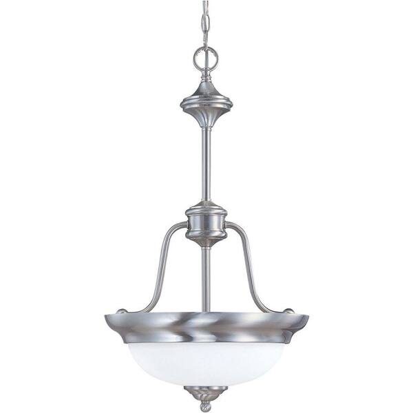 Glomar 2-Light Brushed Nickel Bowl Pendant