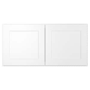 36 in. W x 12 in. D x 18 in. H in Shaker White Plywood Ready to Assemble Wall Cabinet 2-Doors Kitchen Cabinet