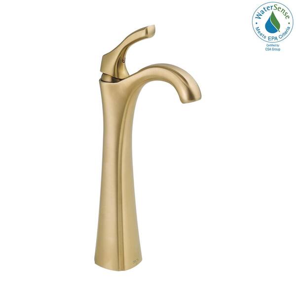 Delta Addison Single Hole Single Handle Vessel Bathroom Faucet In Champagne Bronze 792 Cz Dst The Home Depot