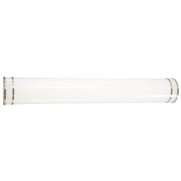Vantage 36 in. 1-Light Brushed Nickel CCT LED Vanity Light Bar with White Acrylic Shade