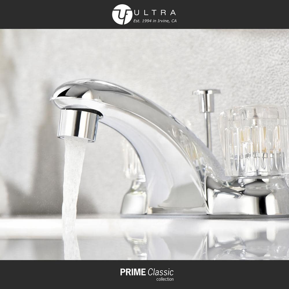 Polished Chrome Classic Double-Handle Bathroom Faucet