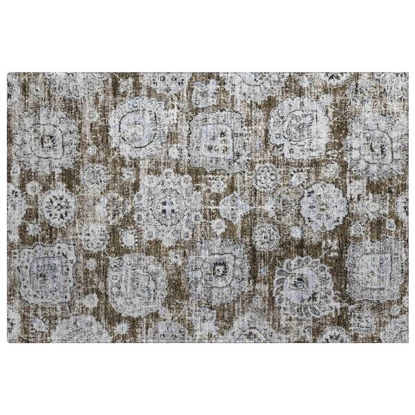 Dream Shag Premium Machine Washable Abstract ADS634 Chocolate 2 ft. x 3 ft. Accent Rug