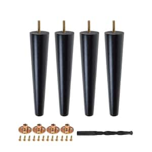 10 in. x 2-1/8 in. Mid-Century Espresso Hardwood Round Taper Leg (4-Pack)