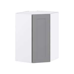 Bristol Painted Slate Gray Shaker Assembled Wall Diagonal Corner Kitchen Cabinet (24 in. W x 35 in. H x 14 in. D)