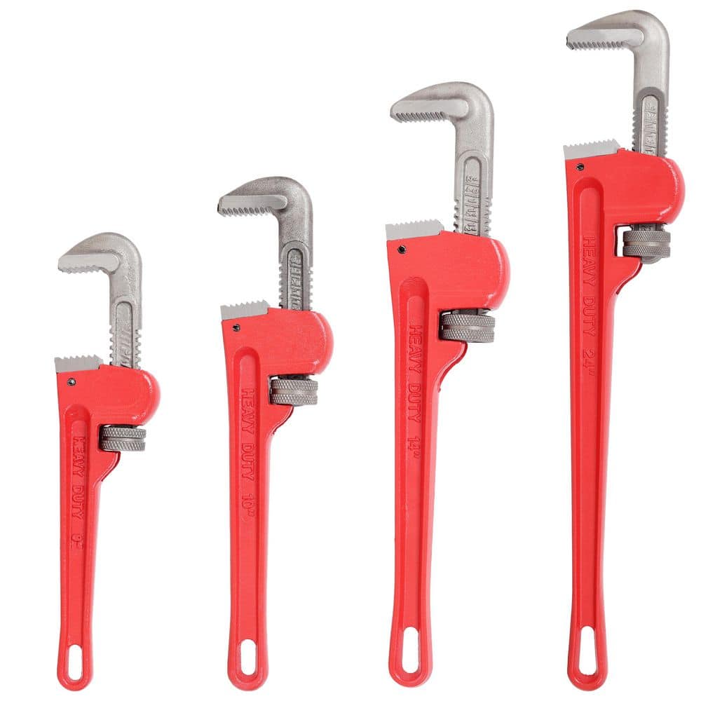 4 PCS Red Heavy Duty Steel Adjustable Straight Pipe Wrench for Garden Pipe Maintenance (8 in. 10 in. 14 in. 24 in.) price history on PriceWatchPro