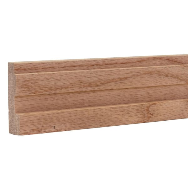 0.5625 in. D x 3.5 in. W x 92 in. L Unfinished Red Oak Wood Beckett Chair Rail Moulding