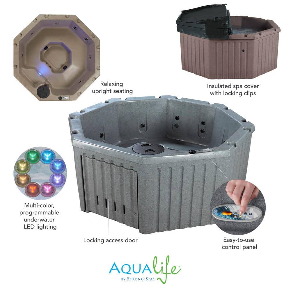 Cobblestone Octagon 5-Person Electric Hot Tub with 11 Jets