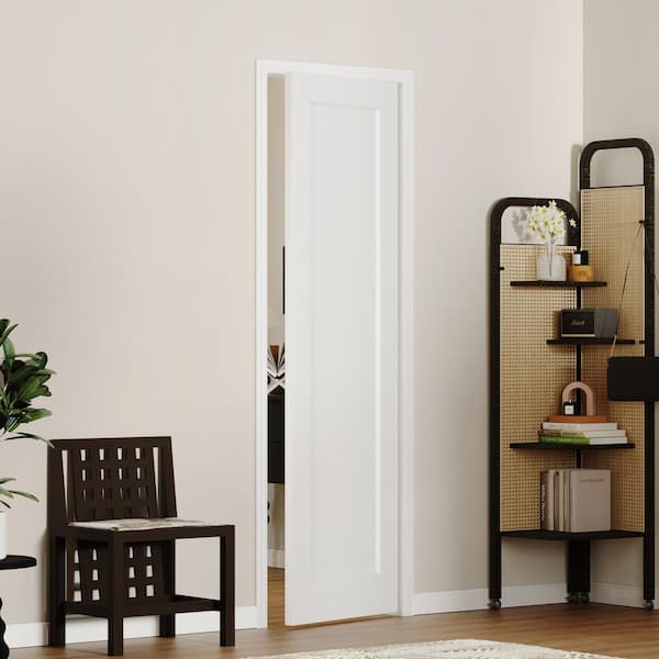 24 in. x 80 in. 1 Panel, MDF & Solid Wood, White Primed, Pre-assembled Door Panel Interior Door Slab