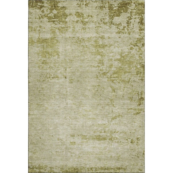 Mayfield Premium Machine Washable Abstract AMF1901 Aloe 10 ft. x 14 ft. Area Rug