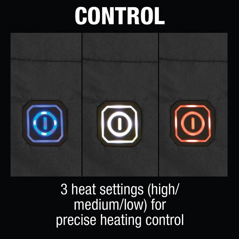 Black Polyester Hooded Heated Blanket with 3 Heat Settings
