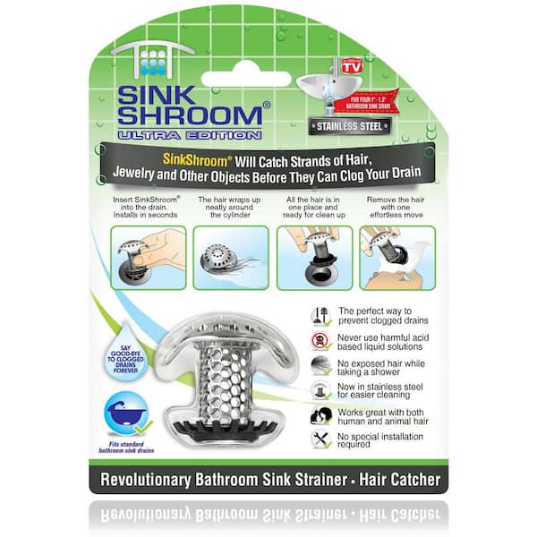 TubShroom Revolutionary Hair Catcher Drain Protector for Tub Drains (No  More Clogs) Gray 