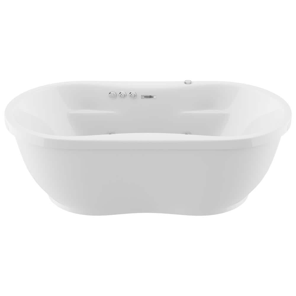 Lori 71'' White Freestanding Acrylic Whirlpool and Air Bathtub
