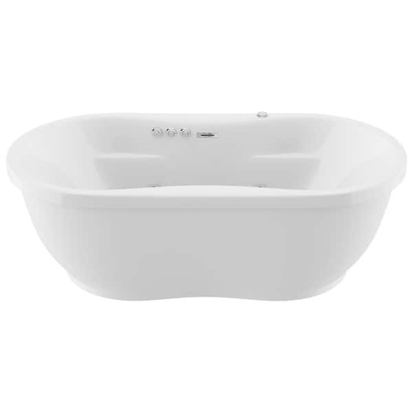 Lori 72 in. Acrylic Flatbottom Whirlpool and Air Bathtub in White