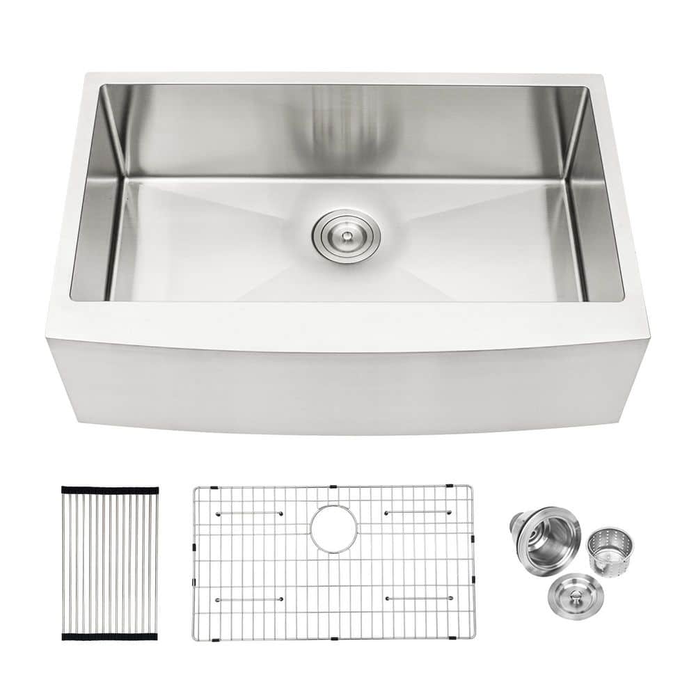 30 in. Farmhouse Single Bowl Brushed Nickel Stainless Steel Kitchen Sink price history on PriceWatchPro
