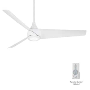 Twist 52 in. Integrated LED Indoor Flat White Smart Ceiling Fan with Remote Control