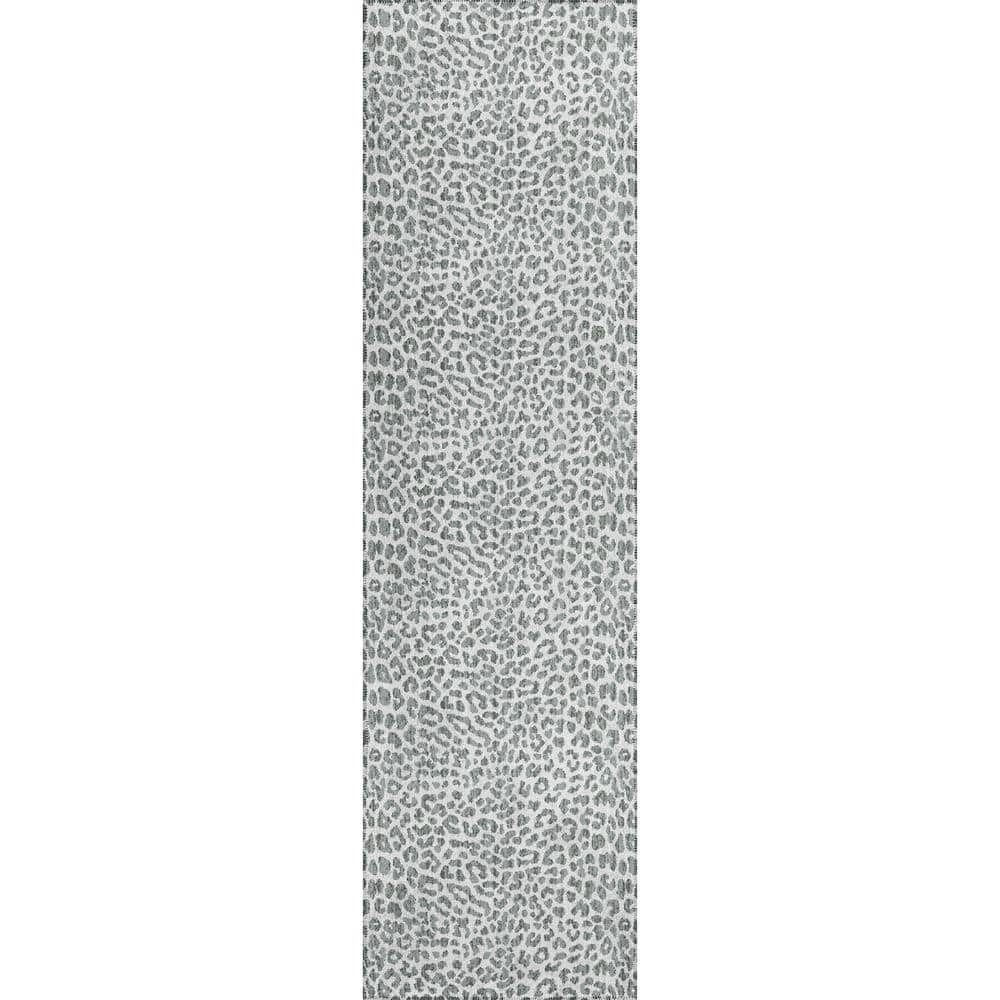 Safari Grey 2 ft. 3 in. x 7 ft. 6 in. Indoor/Outdoor Washable Indoor/Outdoo