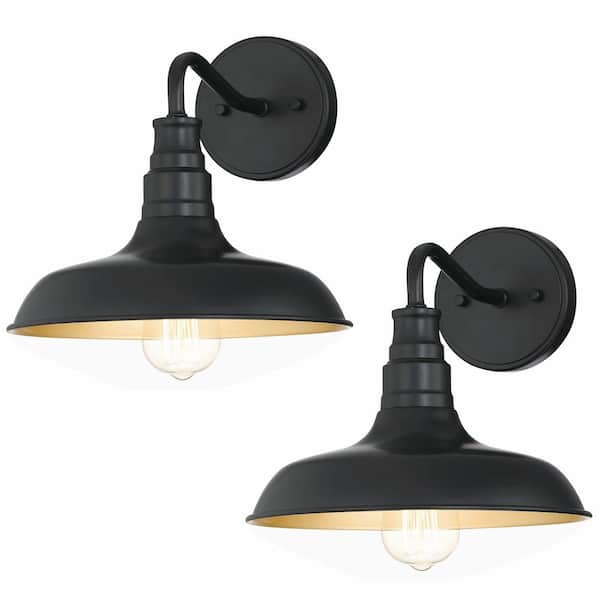 Pia Ricco 1- Light Dark Bronze Outdoor Barn Light Sconce (2-Pack)