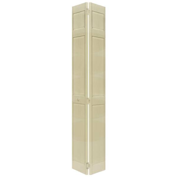 Home Fashion Technologies 30 in. x 80 in. 6-Panel Behr Distant Tan Solid Wood Interior Closet Bi-fold Door