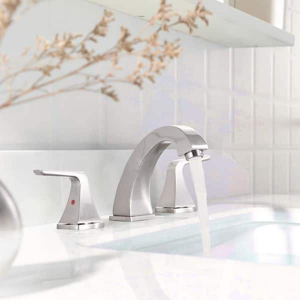 ABA 8 in. Widespread 2-Handle Bathroom sink Faucet in Spot Defense in brushed nickel