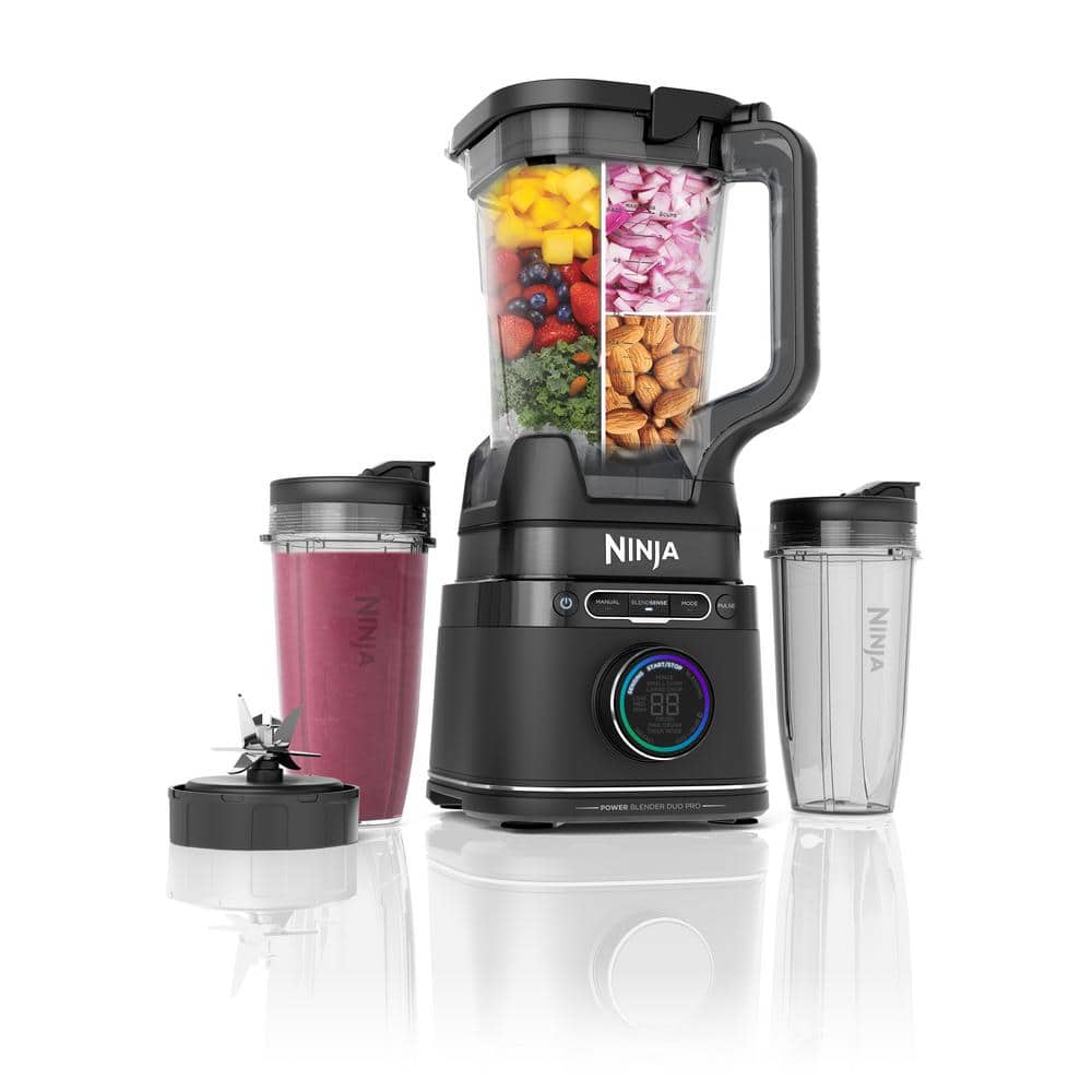 Ninja Black Stainless Steel 72-oz Countertop Blender with Travel Cups