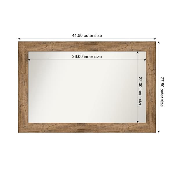 Amanti Art Owl Brown 41.5 in. W. x 27.5 in. Custom Non-Beveled Wood Framed Bathroom Vanity Wall Mirror