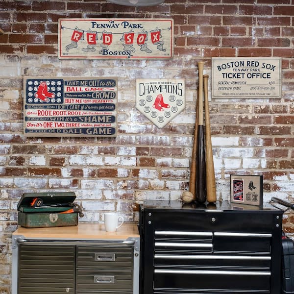 Open Road Brands Boston Red Sox Vintage Ticket Office Wood Wall