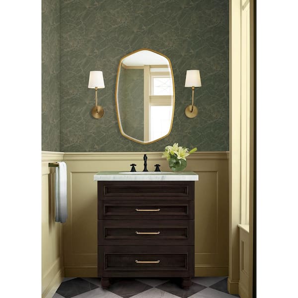 Jade Green Jasper Stone Peel and Stick 8 in. x 10 in. Wallpaper Sample