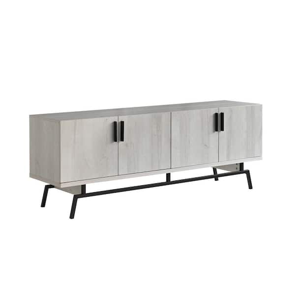 Tomfaul 60 in. White Oak TV Stand Fits TV's up to 65 in. with 2 Storage Cabinets