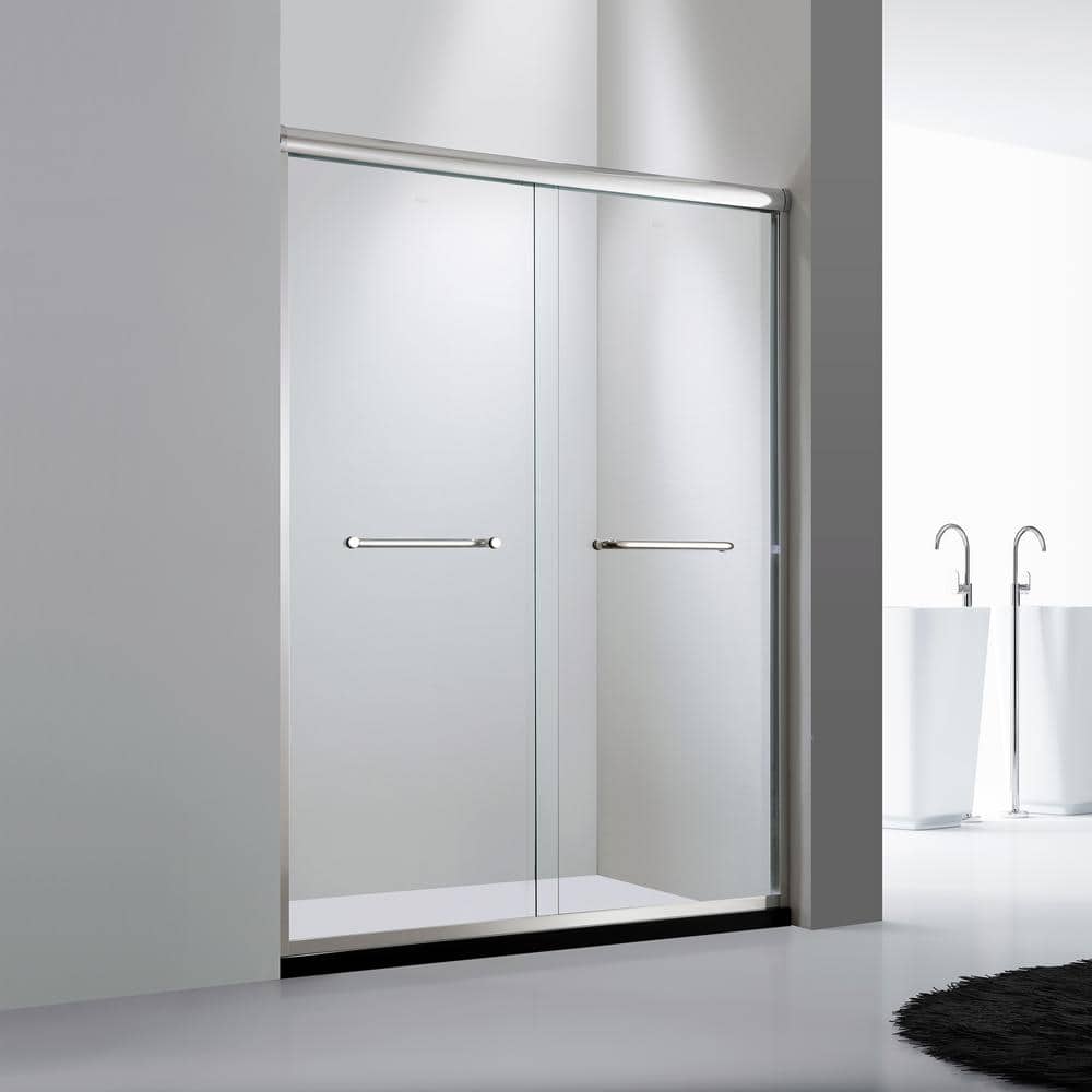 Dreamwerks 60 in. x 72 in. Bypass Frameless Corner Shower Door in Chrome