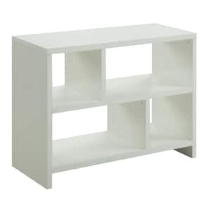 Northfield 38 in. White Rectangle Wood Console Table with Shelves
