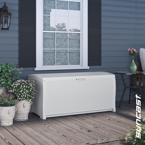 99 Gal. Plastic Wicker Deck Box