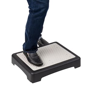1 Step 15.75 in. L x 19.5 in. W x 3.75 in. H Platform Booster Step Stool Riser, Black and White