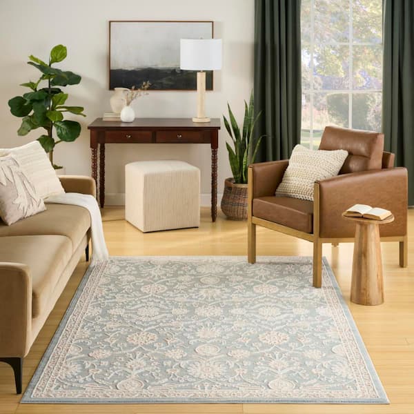 Isla Blue 4 ft. x 6 ft. Medallion Traditional Area Rug
