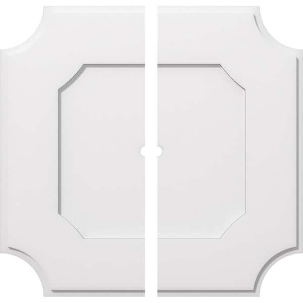 Ekena Millwork 1 in. P X 16-3/4 in. C X 28 in. OD X 1 in. ID Locke Architectural Grade PVC Contemporary Ceiling Medallion, Two Piece