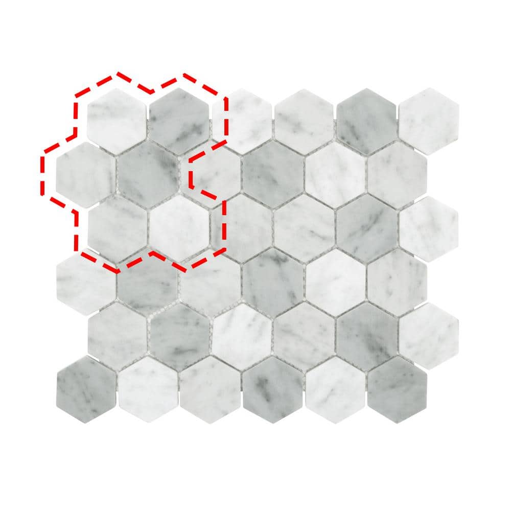 White Carrara Hexagon 6 in. x 6 in. Recycled Glass Marble Mosaic Tile Looks Floor And Wall Tile (0.25 sq.ft.) price history on PriceWatchPro