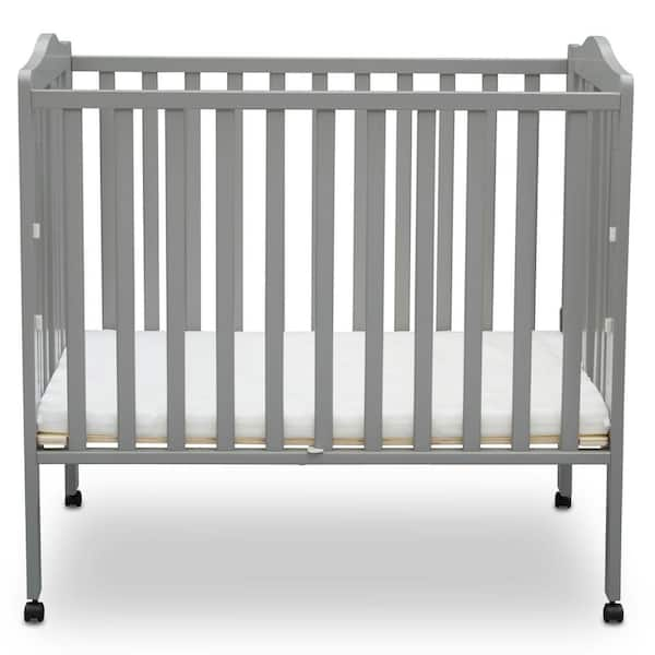 Delta Children Folding Portable Crib with Mattress Grey