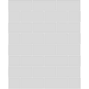 Galley Light Grey Subway Tile Medium Grey Wallpaper Sample