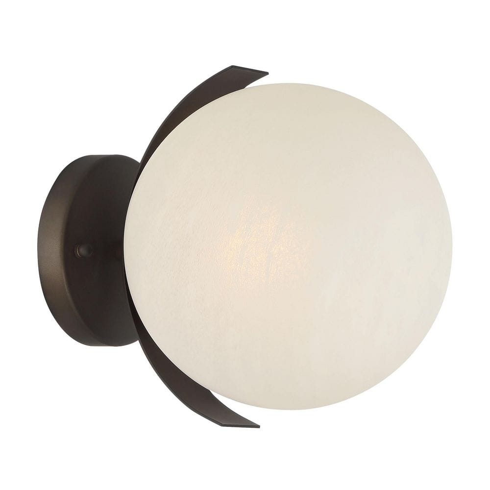 Vino 1-Light Dark Bronze Wall Sconce with Etched Alabaster Glass Shade price history on PriceWatchPro