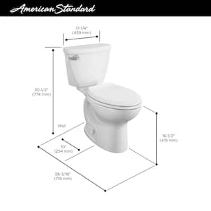 Cadet 3 Tall Height 10 in. Rough-In 2-piece 1.28 GPF Single Flush Elongated Toilet in White, Seat Included (4-Pack)
